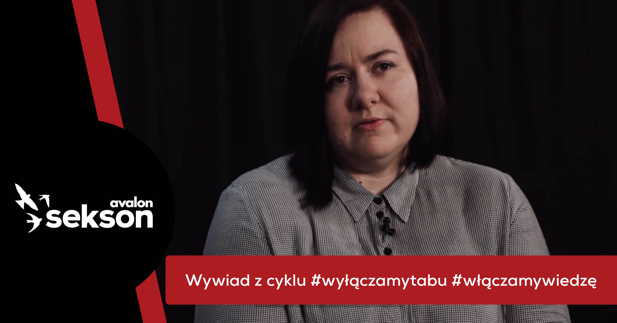 Na grafice zdjęcie Małgorzaty Żbikowsiej i napis Wywiad z cyklu #wyłączamytabu #włączamywiedzę