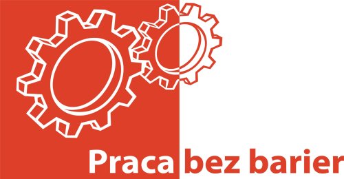 na grafice widoczne są dwa koła zębate i napis praca bez barier