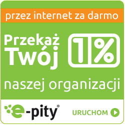 Na grafice napis przez Internet za darmo. Przekaż Twój 1%Naszej organizacji. Logotyp e-pit