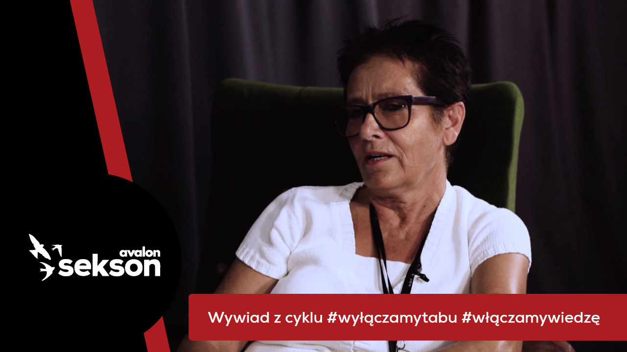 Na grafice zdjęcie Jolanty Gracyngier i napis Wywiad z cyklu #wyłączamytabu #włączamywiedzę