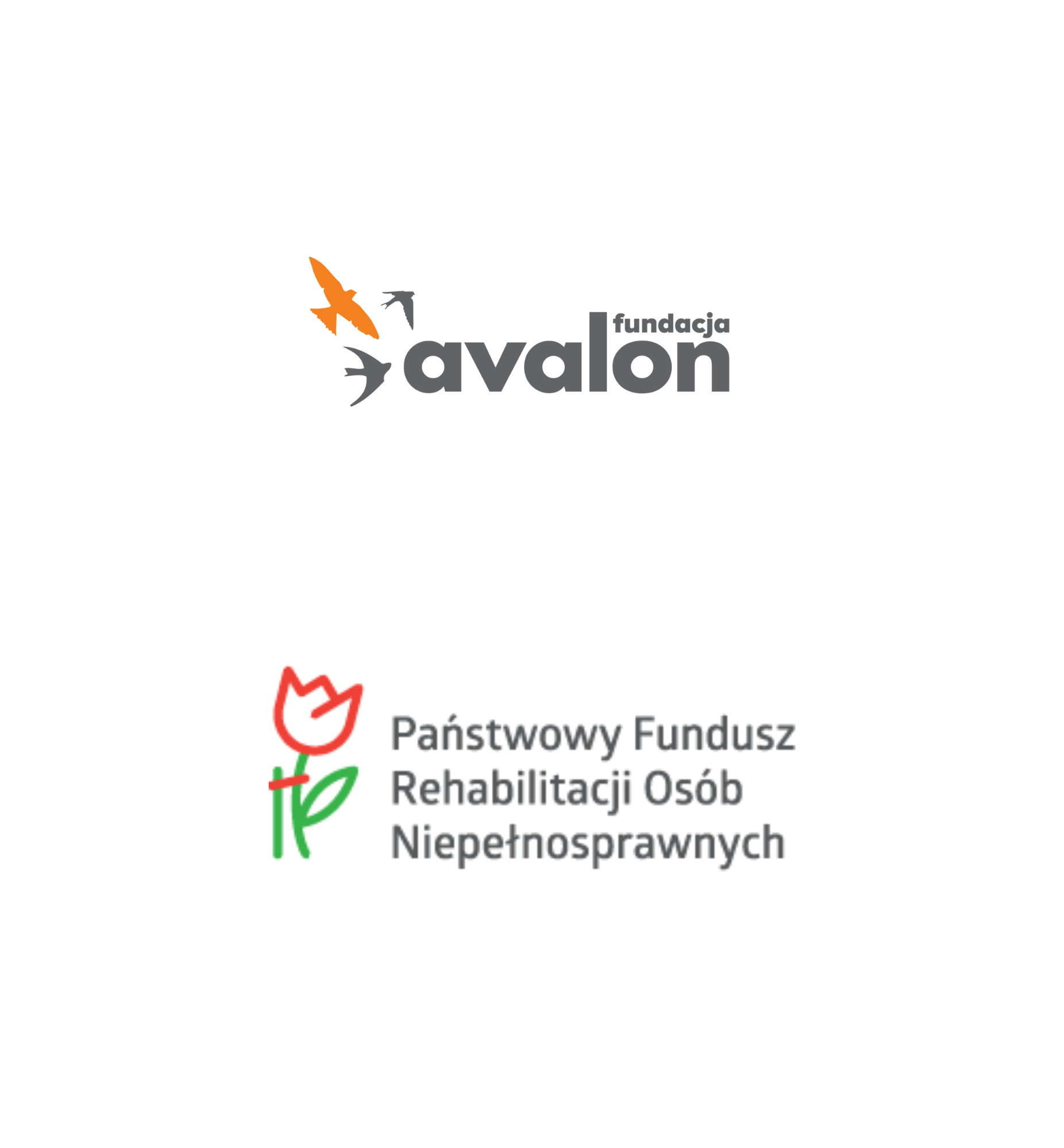 Na grafice logotypy Fundacji avalon oraz Państwowego Funduszy Rehabilitacji Osób Niepełnosprawnych.