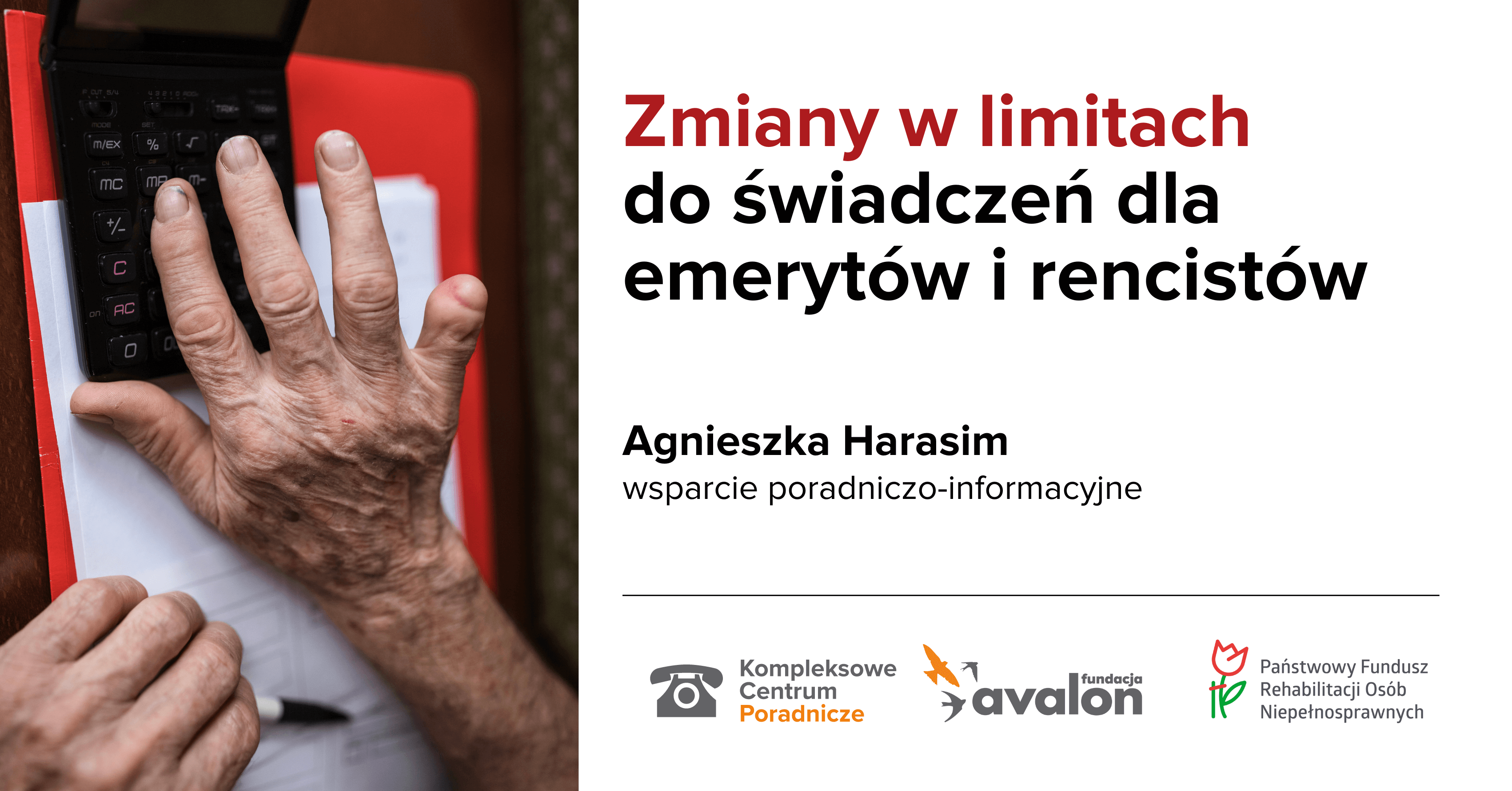 Napis Zmiany w limitach do świadczeń dla emerytów i rencistów