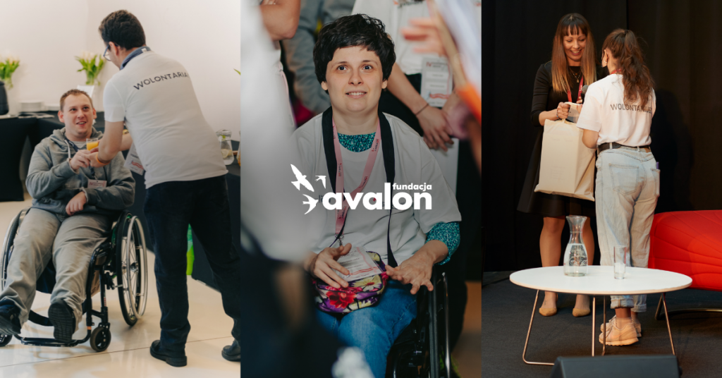 Kolaż zdjęć z wolontariuszami Fundacji Avalon.